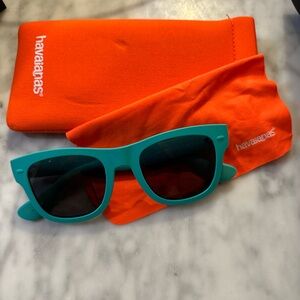 Havaianas Rubberized Turquoise Sunglasses